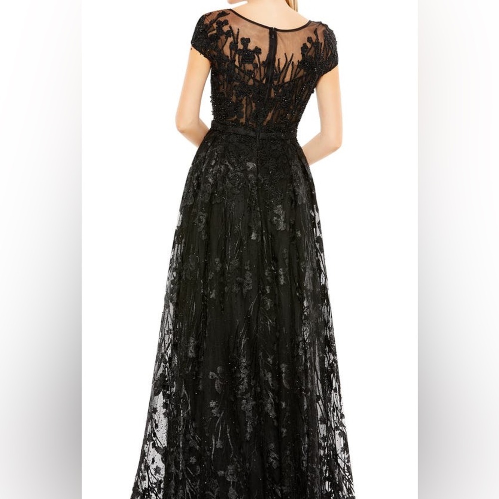 Mac Duggal Black Lace Maxi Dress
